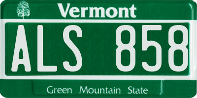 VT license plate ALS858