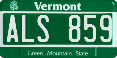 VT license plate ALS859