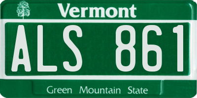 VT license plate ALS861
