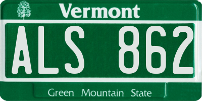 VT license plate ALS862