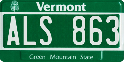 VT license plate ALS863