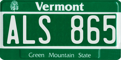 VT license plate ALS865