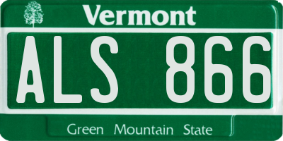 VT license plate ALS866