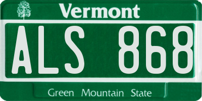 VT license plate ALS868
