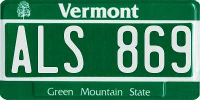 VT license plate ALS869