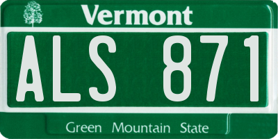 VT license plate ALS871