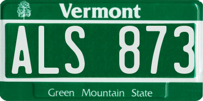 VT license plate ALS873