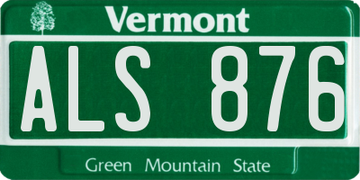 VT license plate ALS876