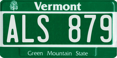 VT license plate ALS879