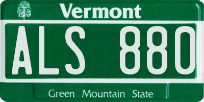 VT license plate ALS880