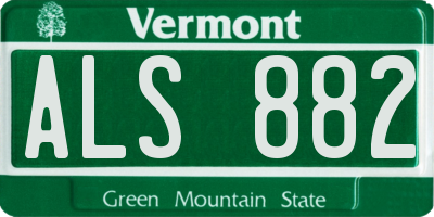 VT license plate ALS882
