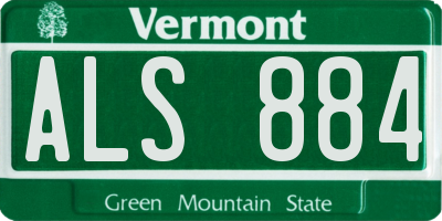 VT license plate ALS884