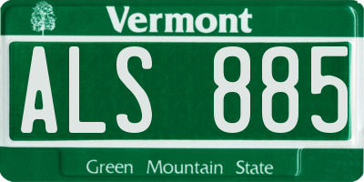 VT license plate ALS885