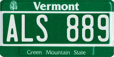 VT license plate ALS889