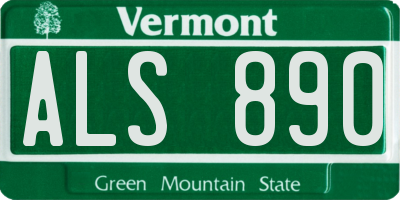 VT license plate ALS890
