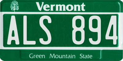 VT license plate ALS894