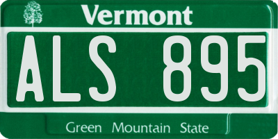 VT license plate ALS895