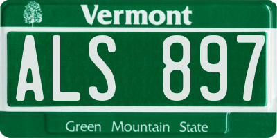 VT license plate ALS897