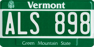 VT license plate ALS898