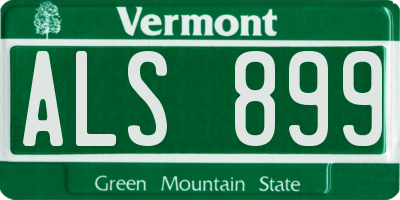 VT license plate ALS899