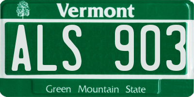 VT license plate ALS903