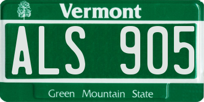 VT license plate ALS905