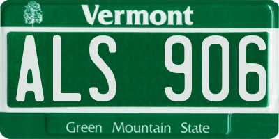 VT license plate ALS906