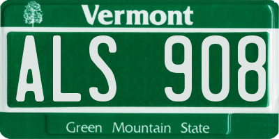 VT license plate ALS908