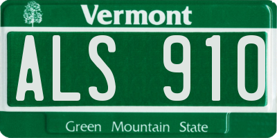 VT license plate ALS910