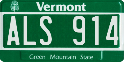 VT license plate ALS914