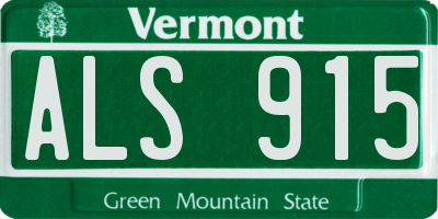 VT license plate ALS915