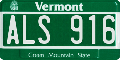 VT license plate ALS916