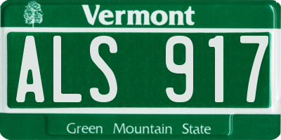 VT license plate ALS917