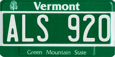 VT license plate ALS920