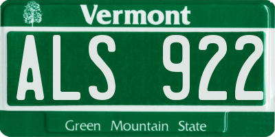 VT license plate ALS922