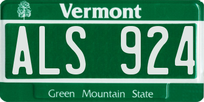 VT license plate ALS924