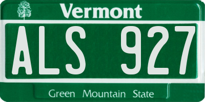 VT license plate ALS927