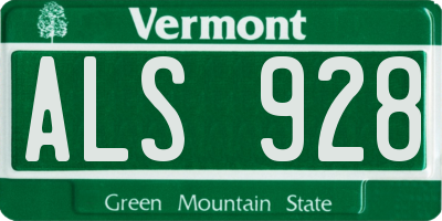 VT license plate ALS928