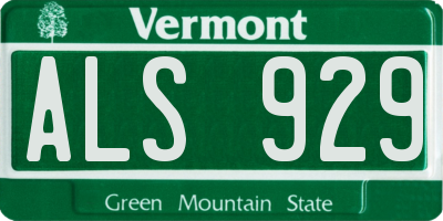 VT license plate ALS929