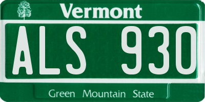 VT license plate ALS930