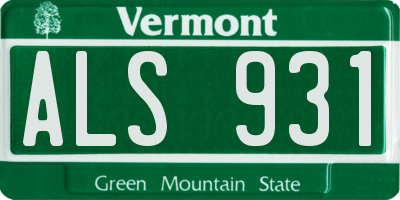 VT license plate ALS931