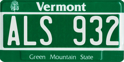 VT license plate ALS932