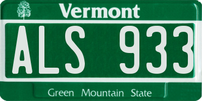 VT license plate ALS933