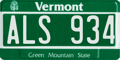 VT license plate ALS934