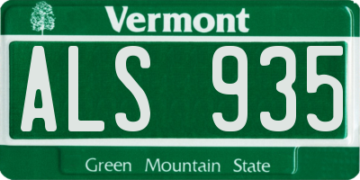 VT license plate ALS935