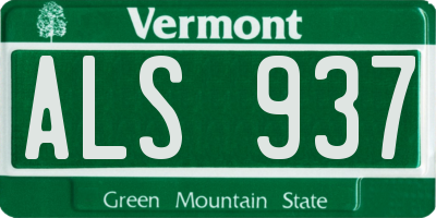 VT license plate ALS937