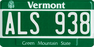 VT license plate ALS938