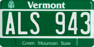 VT license plate ALS943