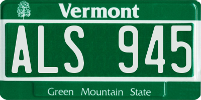 VT license plate ALS945