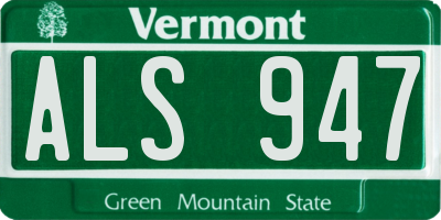 VT license plate ALS947